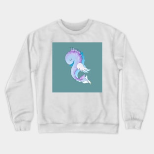 Cute sleepy fish. #design. Marine life concept. Crewneck Sweatshirt